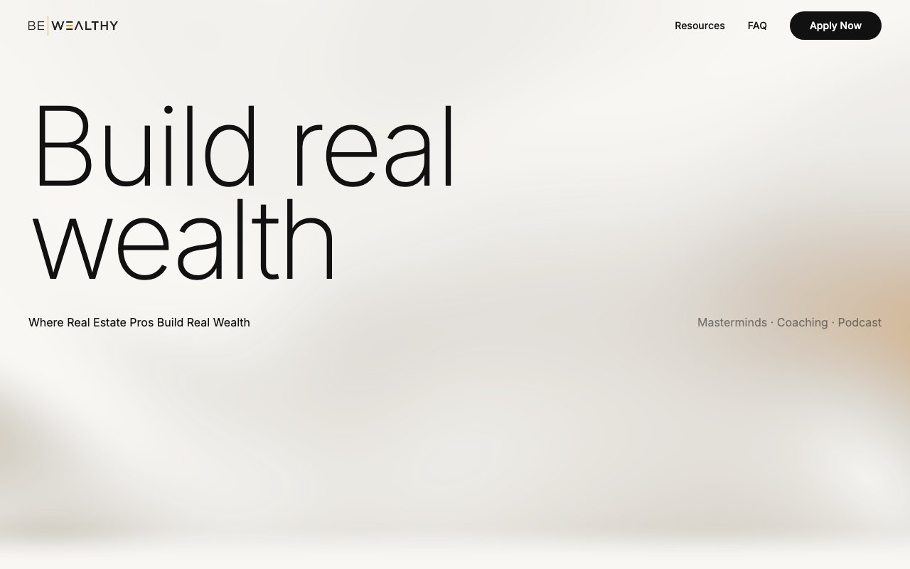 Be Wealthy Podcast website